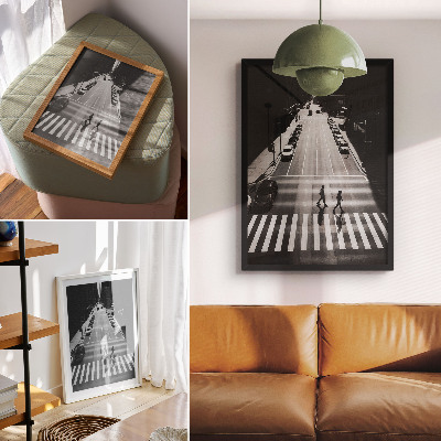 Art print Urban scene in black and white with a modern feel