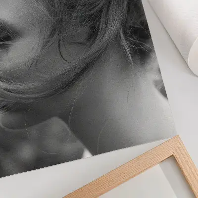 Black and white portrait poster featuring emotions, subtlety, and elegance