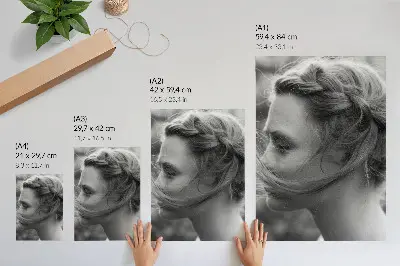 Black and white portrait poster featuring emotions, subtlety, and elegance