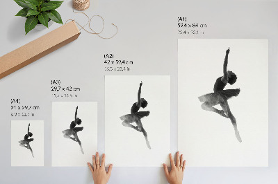 Decorative poster The elegant silhouette of a dancer, full of dynamics