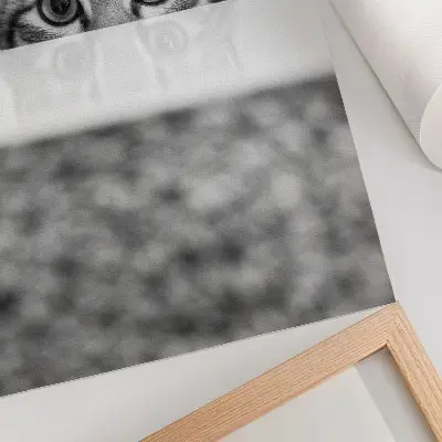 Cat behind the surface poster minimalist black and white design