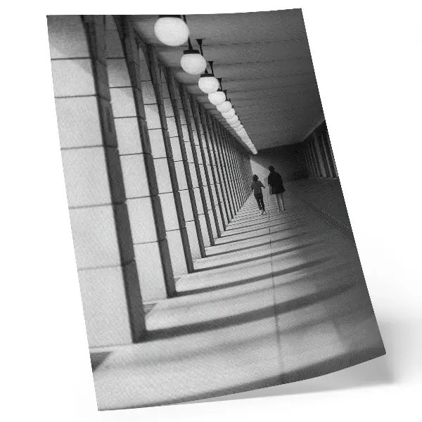 Decorative poster modern architecture with long shadows and symmetry