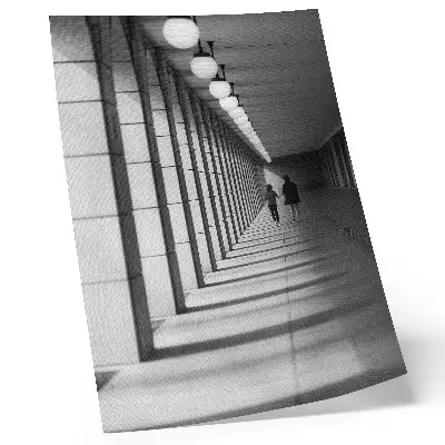 Decorative poster modern architecture with long shadows and symmetry