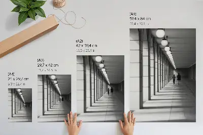 Decorative poster modern architecture with long shadows and symmetry