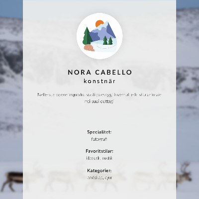 Art print Reindeer against the backdrop of a winter mountain landscape