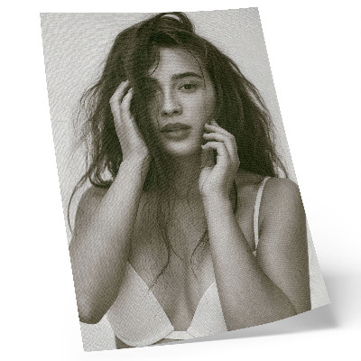 Art print Stylish portrait in black and white