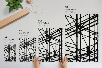 Decorative poster contrasting lines with light background structure and modern design