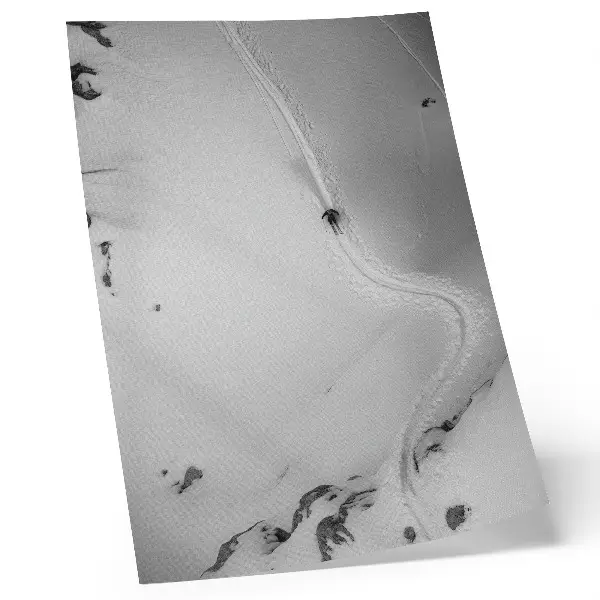 Premium wall art featuring perfect motion geometry and sport dynamics in a winter scene