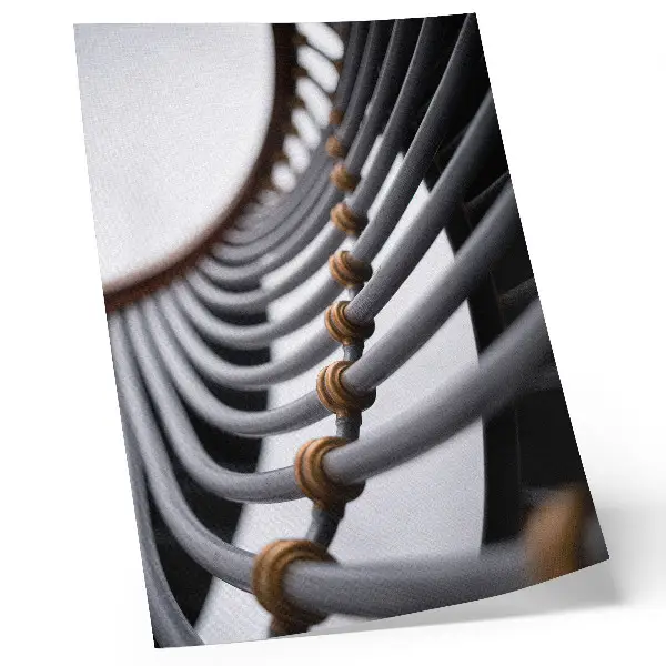 Poster featuring a metal pipe structure with architectural space design