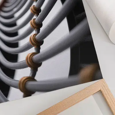Poster featuring a metal pipe structure with architectural space design