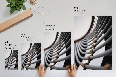 Poster featuring a metal pipe structure with architectural space design