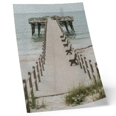 Art print minimalist pier extending into the sea