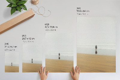 Poster Minimalism, peace, solitude, beach, reflection, water
