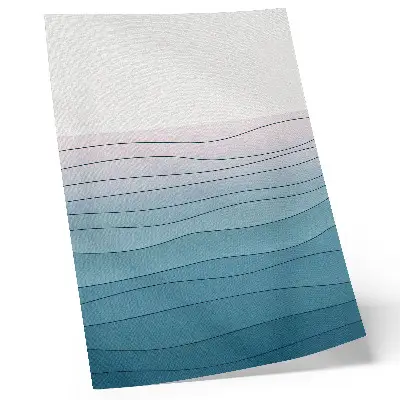 Decorative poster waves on a blue and pink background with a calm design