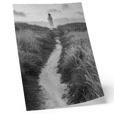 Lighthouse poster featuring a lighthouse against a background of tall grass