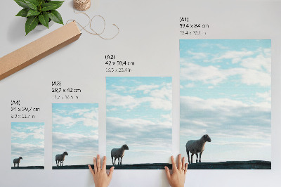 Decorative poster Sky clouds sheep deep silence peace