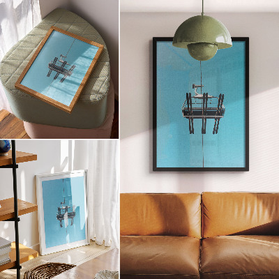Art print Cable car against the blue sky