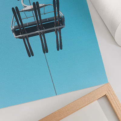 Art print Cable car against the blue sky