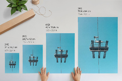 Art print Cable car against the blue sky