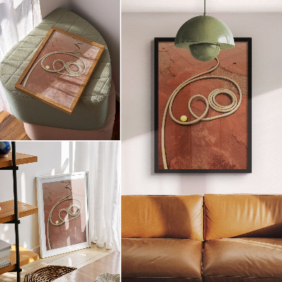 Decorative poster Intense red ball contrast garden hose