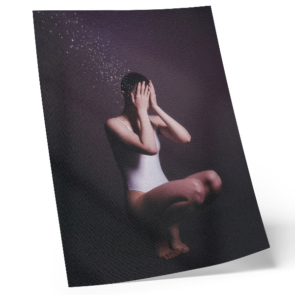 Decorative poster A figure in the dark with magical particles