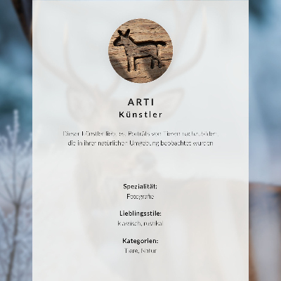 Decorative poster The beauty of nature, winter landscape, majestic deer