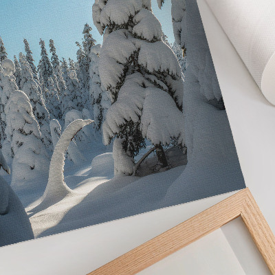 Art print Snow-covered trees, blue sky, sunshine