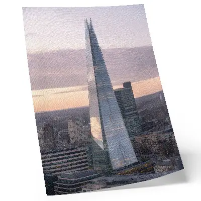 Skyscraper at sunset wall art contrasting with the city
