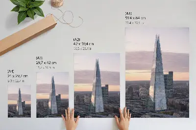 Skyscraper at sunset wall art contrasting with the city