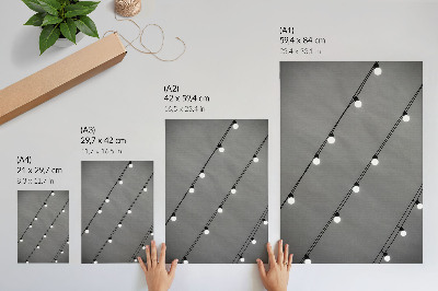 Art print Black and white symmetry of light bulbs