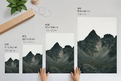 Mountain peaks poster majestic raw nature scenery