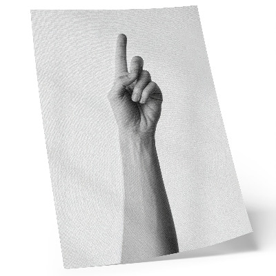 Art print Monochrome hand on a blank background