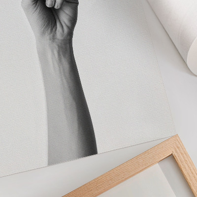 Art print Monochrome hand on a blank background