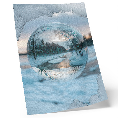 Decorative poster Winter landscape with blue reflections of trees