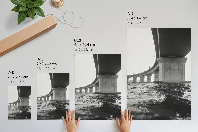 Art print minimalist bridge architecture in a modern style