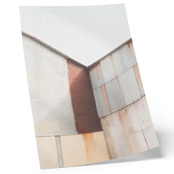 Geometric metal and rust poster with panels design