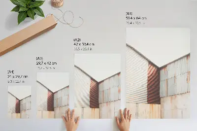 Geometric metal and rust poster with panels design