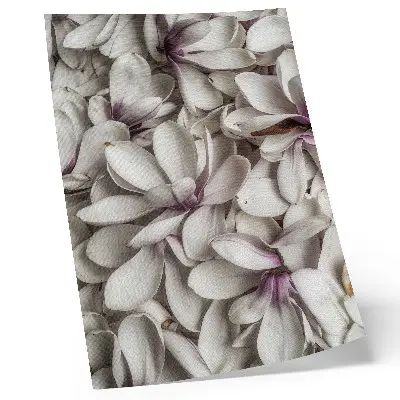 Decorative poster white petals with a purple floral nature pattern