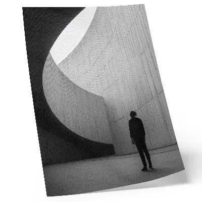 Premium wall art curved architecture in monochromatic tones
