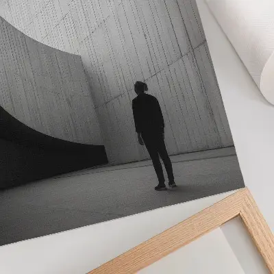 Premium wall art curved architecture in monochromatic tones