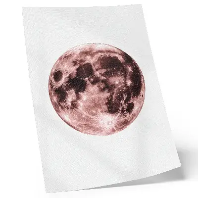 Moon details poster with dominance of warm shades