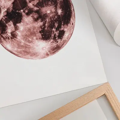 Moon details poster with dominance of warm shades