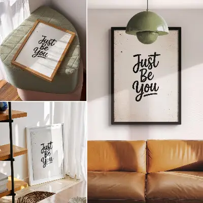 Art print featuring a minimalist black and white design with elegant motivational contrast