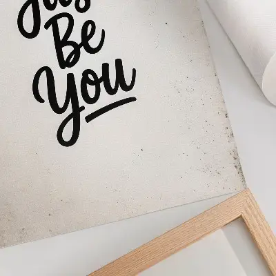 Art print featuring a minimalist black and white design with elegant motivational contrast