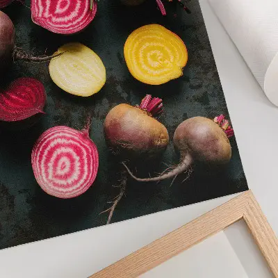 Premium wall art beetroot and rosemary in warm natural shades
