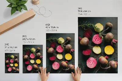Premium wall art beetroot and rosemary in warm natural shades