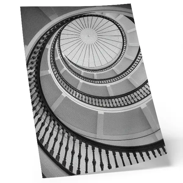 Poster black and white modern elegant spiral staircase
