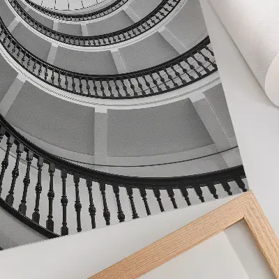 Poster black and white modern elegant spiral staircase