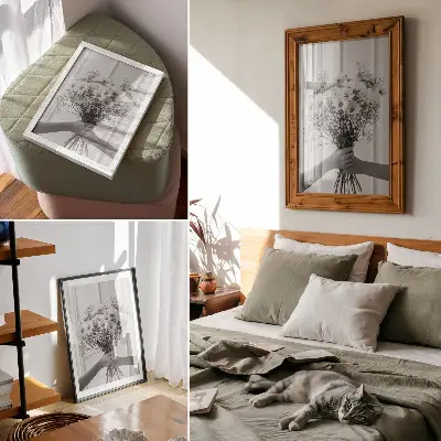 Premium wall art delicate flowers with a minimalist and elegant design