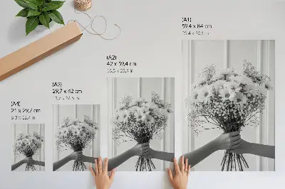 Premium wall art delicate flowers with a minimalist and elegant design